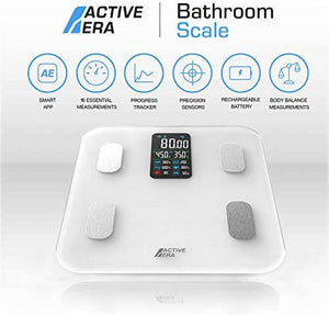 Active Era® Smart Bathroom Scales with Large LED Display - Bluetooth Digital Body Weight Scales with 16 Measurements