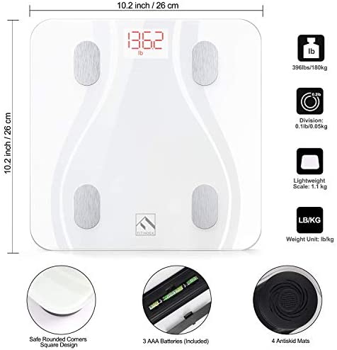 Smart Body Fat Scales, High Precision Bluetooth Scale including Smartphone App.