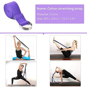 4Pcs Yoga Equipment set: Yoga Wheel, Cotton Stretching Strap, Stability Blocks, Meditation Set