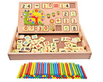 Montessori Toys For Toddlers, Preschool Teaching Tool Math Number Counting Sticks with Blackboard and Clock
