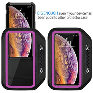 iPhone Xs Max Armband, Fingerprint Sensor Access Supported with Key Holder & Card Slot,Water Resistant and Sweat-Proof
