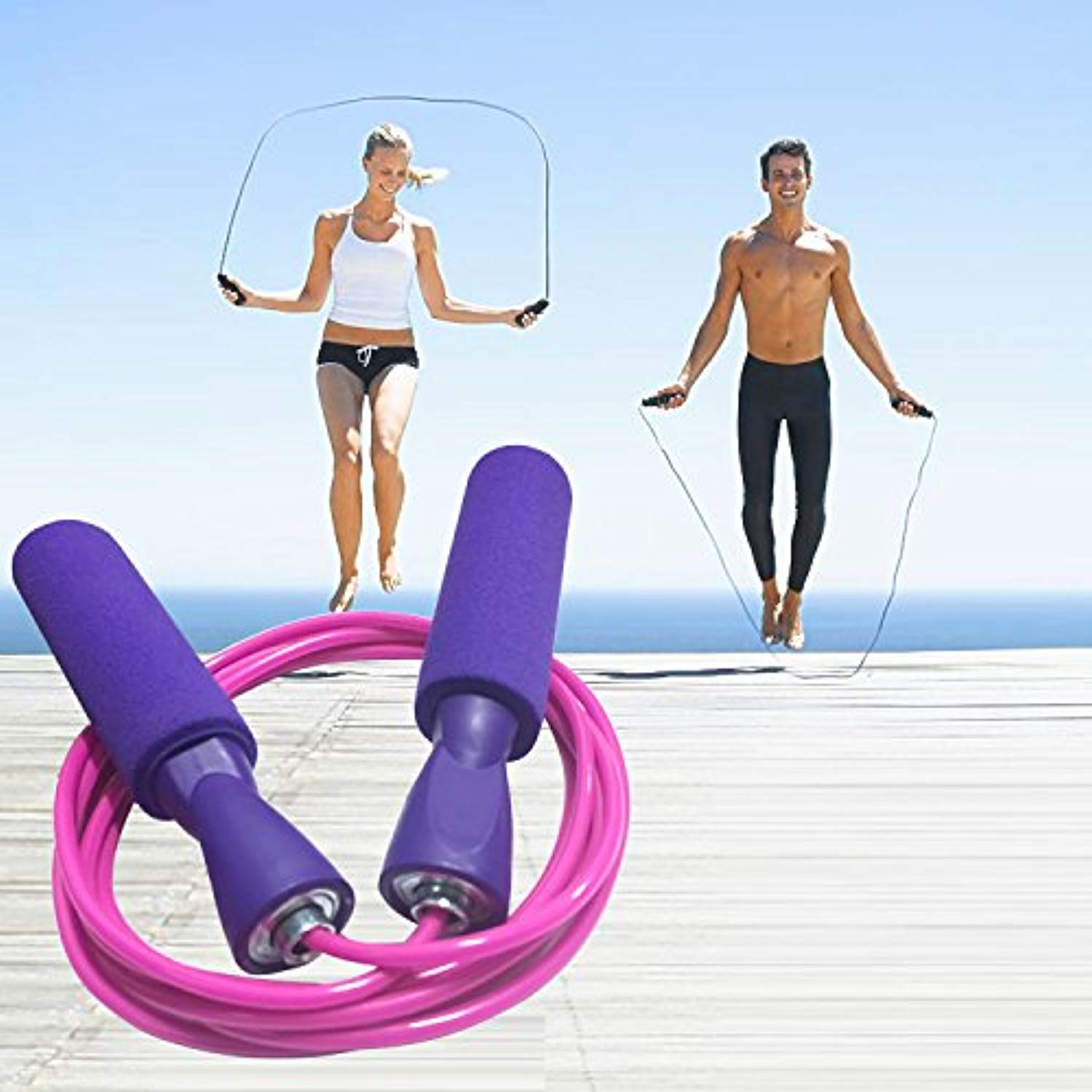 Adjustable skipping Rope with Carrying Pouch - for Men, Women and Children