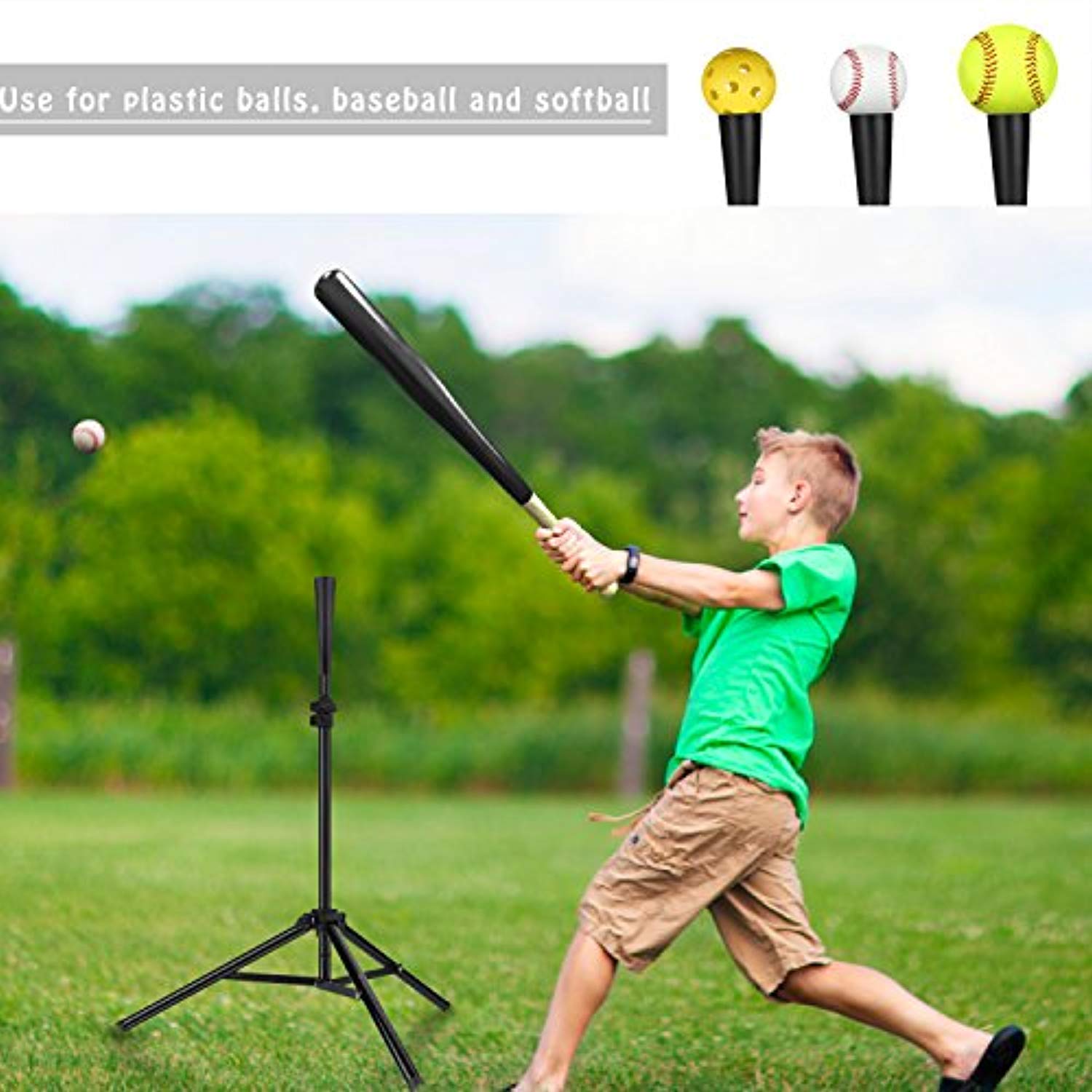 Portable tripod baseball batting Tee