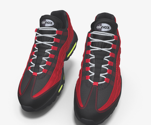 AIR MAX 95's - Black, Red , Cyber Green : Mens Trainers