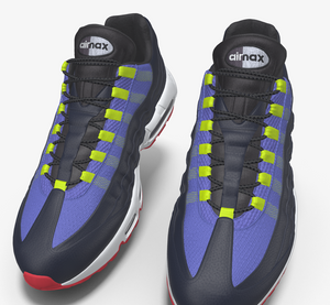 AIR MAX 95'S - Purple with lime green lace holders, UK Flavour