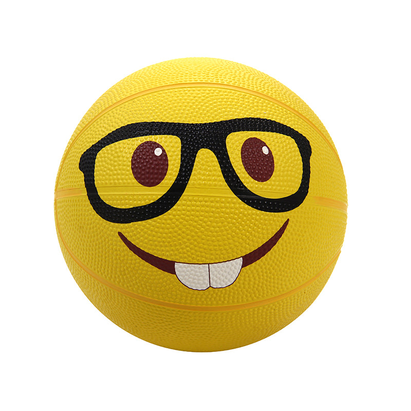 funny face 23cm basketball ball kid playing game toy ball basket rubber Indoor Outdoor Basketball Ball Training Equipment