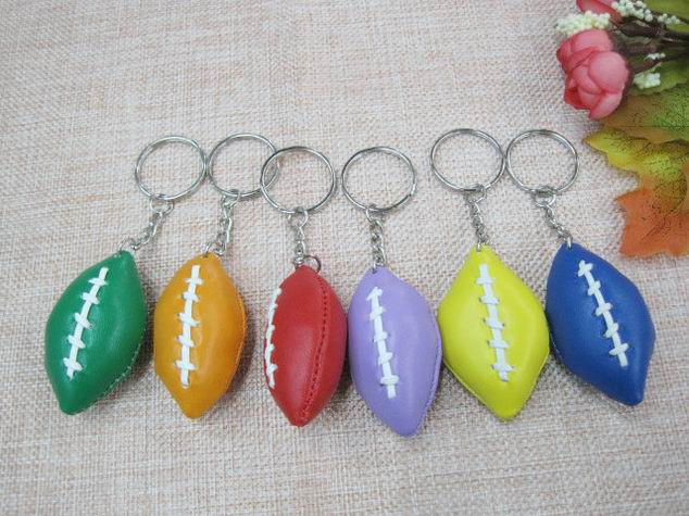 2pcs Rugby football bag plastic Pendant Rugby ball advertisement keychain small sport key chain fans souvenirs key ring