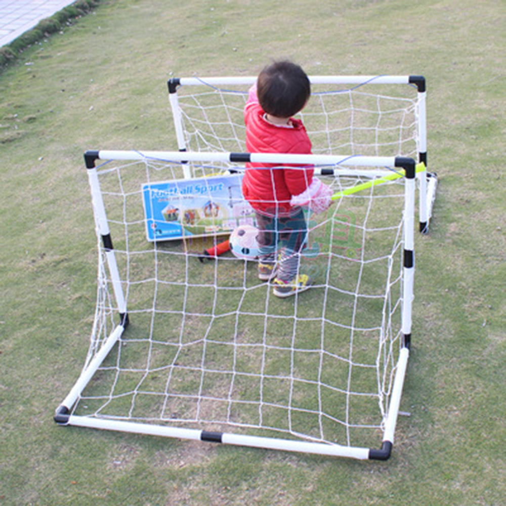 Mini Football Soccer Ball Goal Folding Post Net + Pump Kids Sport Indoor Outdoor Games Toys Kids New year Gift. 2 set/lot 92cm