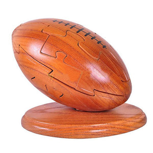 Wooden Educational Rugby Ball Toy 3D Puzzles Crafts for Kid and Adult Festive Party Supplies